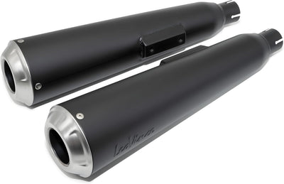 Endschalldämpfer/Auspuffanlage LeoVince 2x SLIP-ON CLASSIC RACER Black Edition, Edelstahl schwarz fü