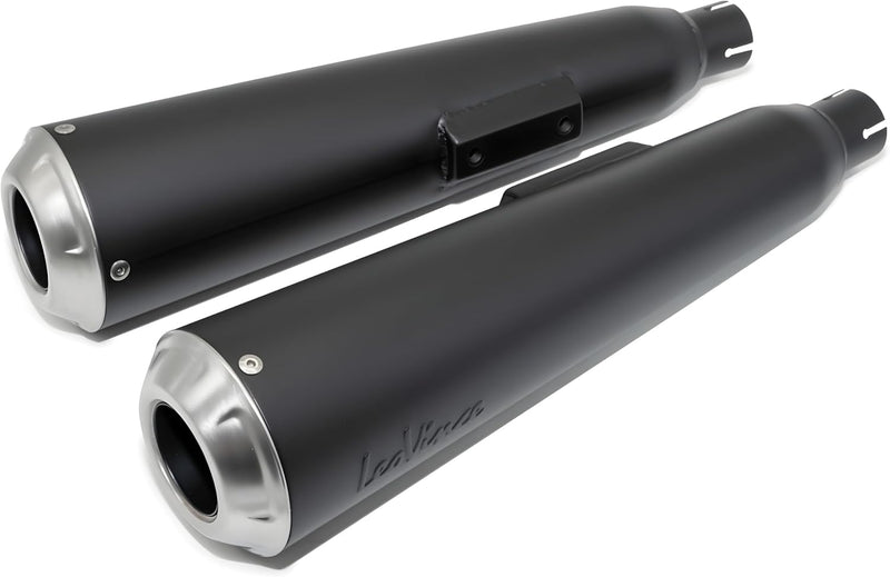 Endschalldämpfer/Auspuffanlage LeoVince 2x SLIP-ON CLASSIC RACER Black Edition, Edelstahl schwarz fü