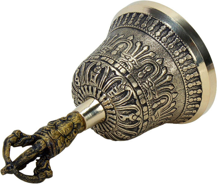 Zap Impex Tibetische Handglocke Meditations- und Gebetsglocken Dorje Vajra buddhistische Glocke 6 Zo