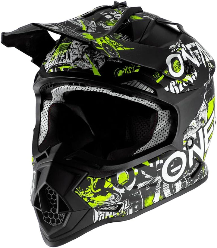 O'neal 2 Series Attack Youth Kinder Motocross Enduro MTB Helm schwarz/weiss/gelb 2023 Oneal, S