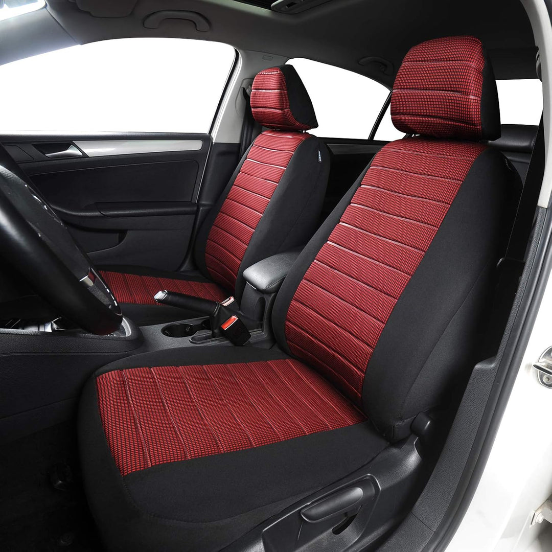 2er Sitzbezüge Auto Autositzbezüge Vorne Autositzbezug für Auto Schonbezug Schoner aus Polyester Rot