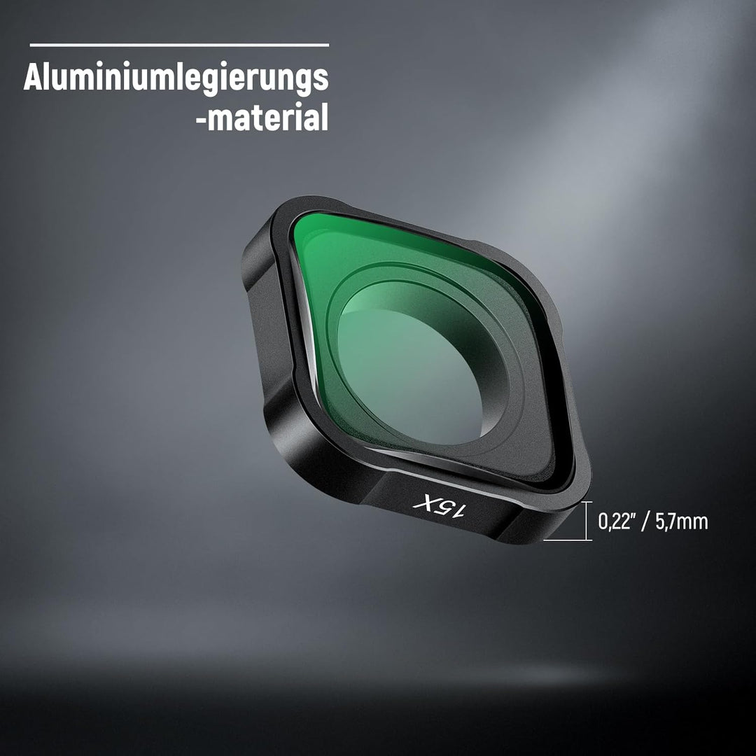 NEEWER 15X Makro Objektiv Kompatibel mit GoPro Hero 13 12 11 10 9 Action Kamera Close Up Anti Reflek