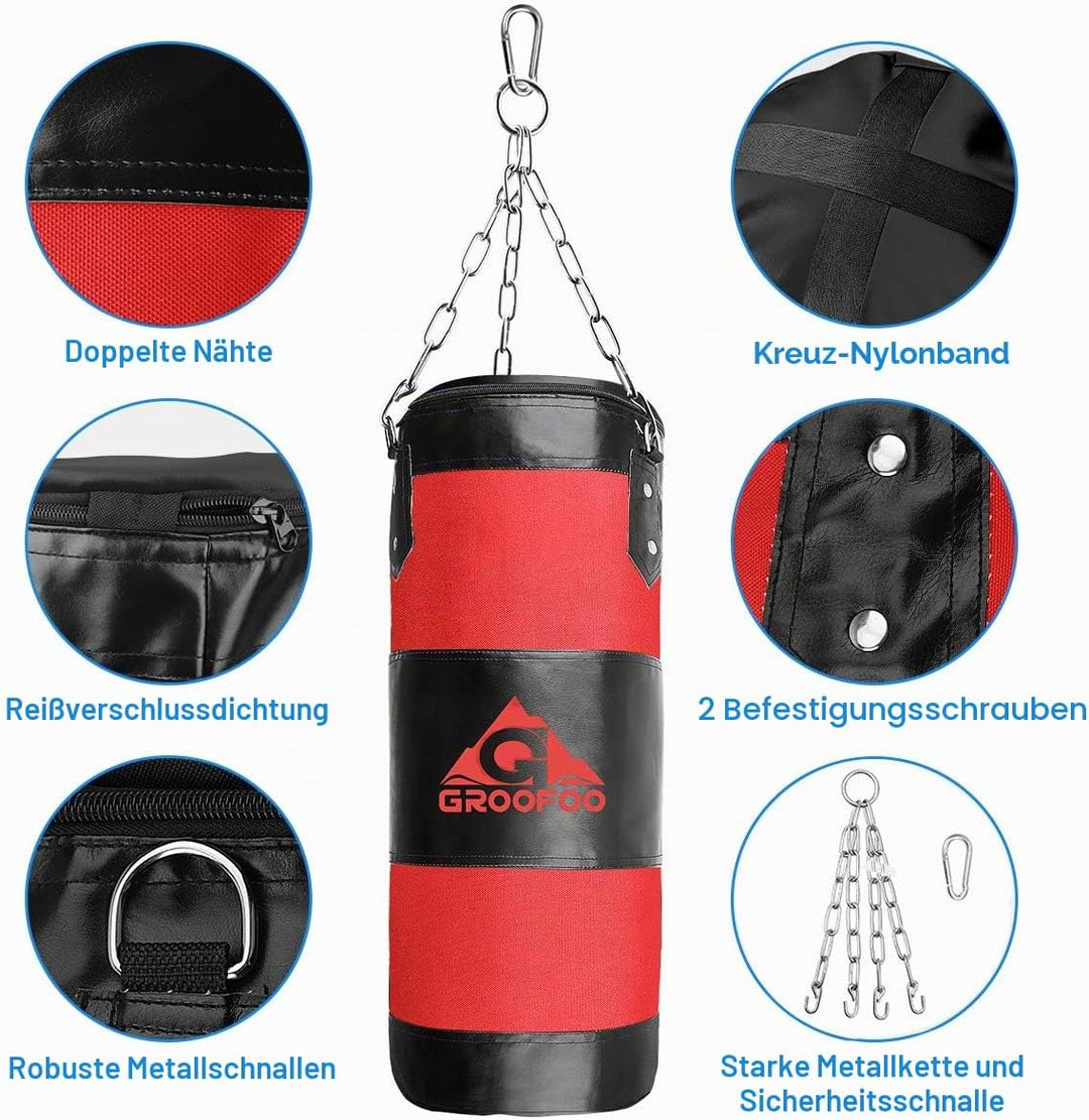 GROOFOO Boxsack Kinder Hochleistungs Oxford Boxsack für Kinder, Jugendliche und Erwachsene, UNGEFÜLL