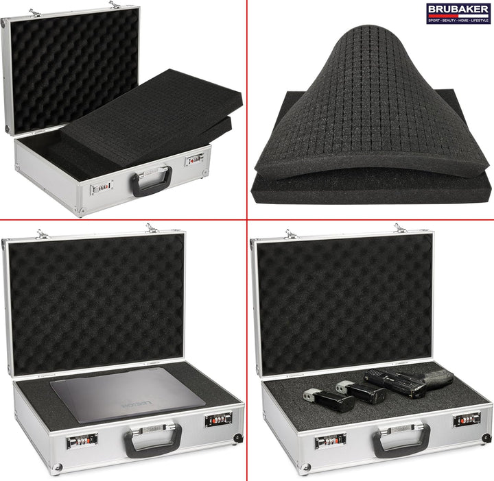 BRUBAKER universal Transportkoffer aus Aluminium - Fotokoffer mit Schaumstoff für Kameras, Equipment