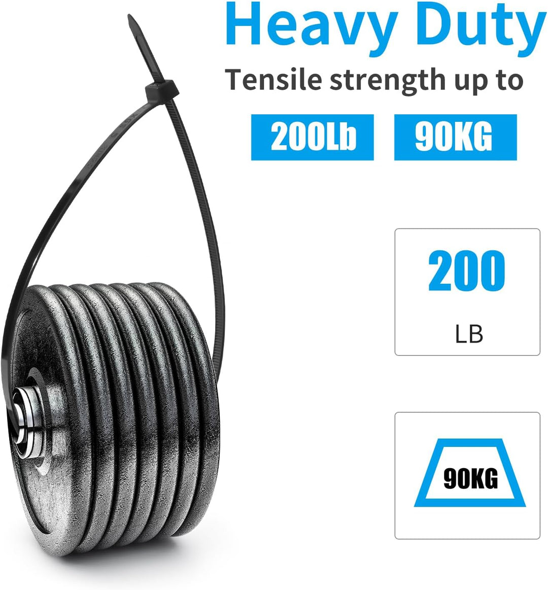 XINGO 100 Stück Kabelbinder Schwarz, 600mm x9 mm breit kabelbinder, Zugfestigkeit 80KG, UV Beständig