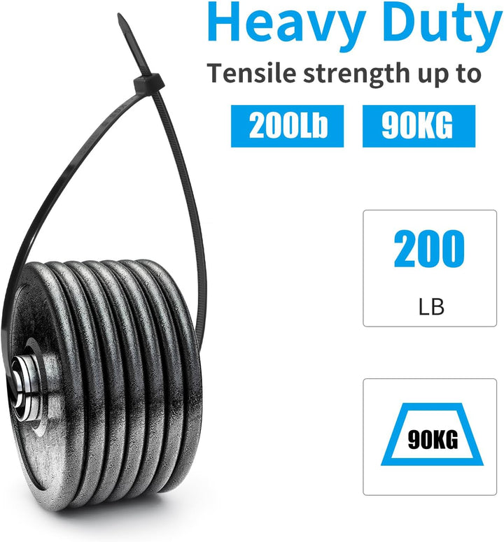 XINGO 100 Stück Kabelbinder Schwarz, 600mm x9 mm breit kabelbinder, Zugfestigkeit 80KG, UV Beständig