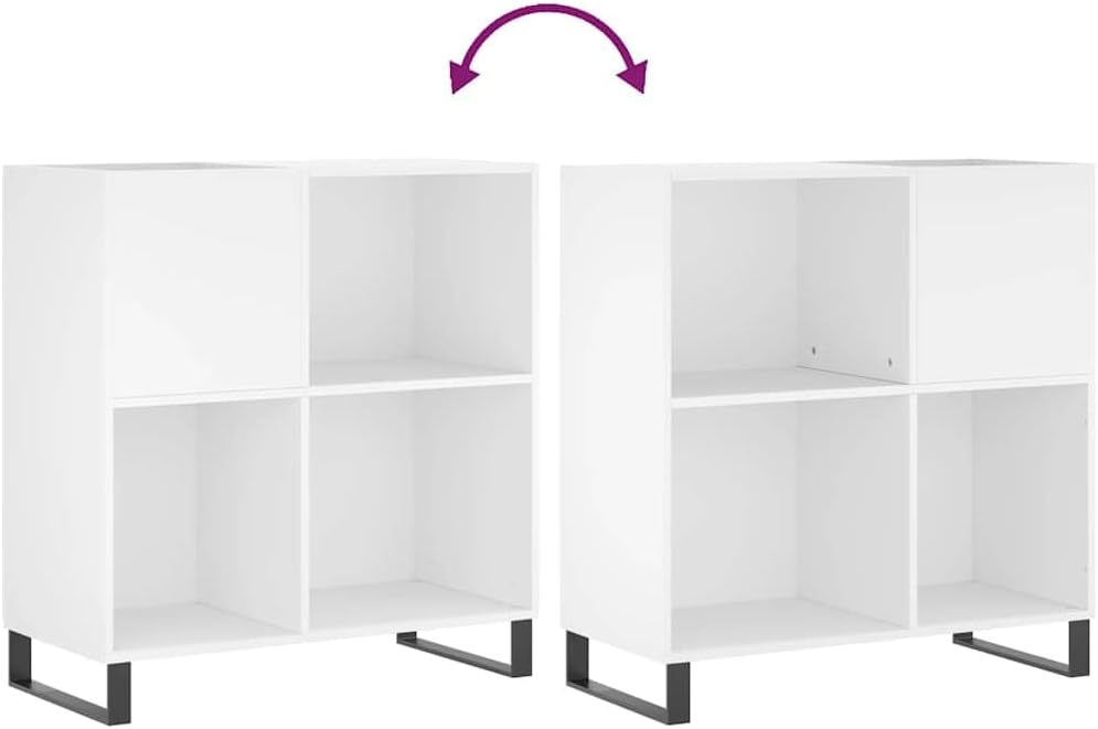 vidaXL Plattenschrank, Schallplattenschrank mit viel Stauraum, Plattenspieler Schrank für Wohnzimmer