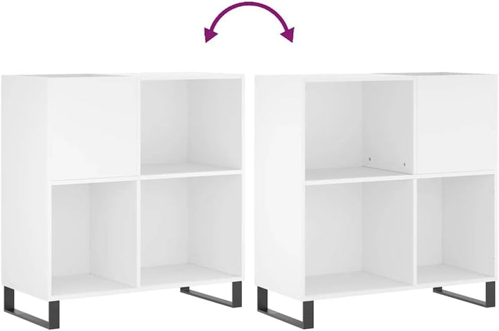 vidaXL Plattenschrank, Schallplattenschrank mit viel Stauraum, Plattenspieler Schrank für Wohnzimmer
