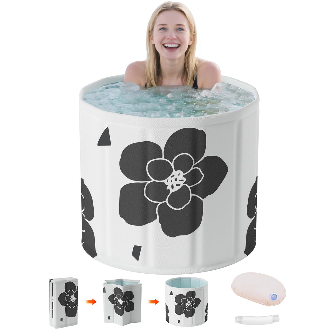 Black bathtub Tragbare klappbare Badewanne, Freistehende Badewannen für Erwachsene, Eis- und Heissba