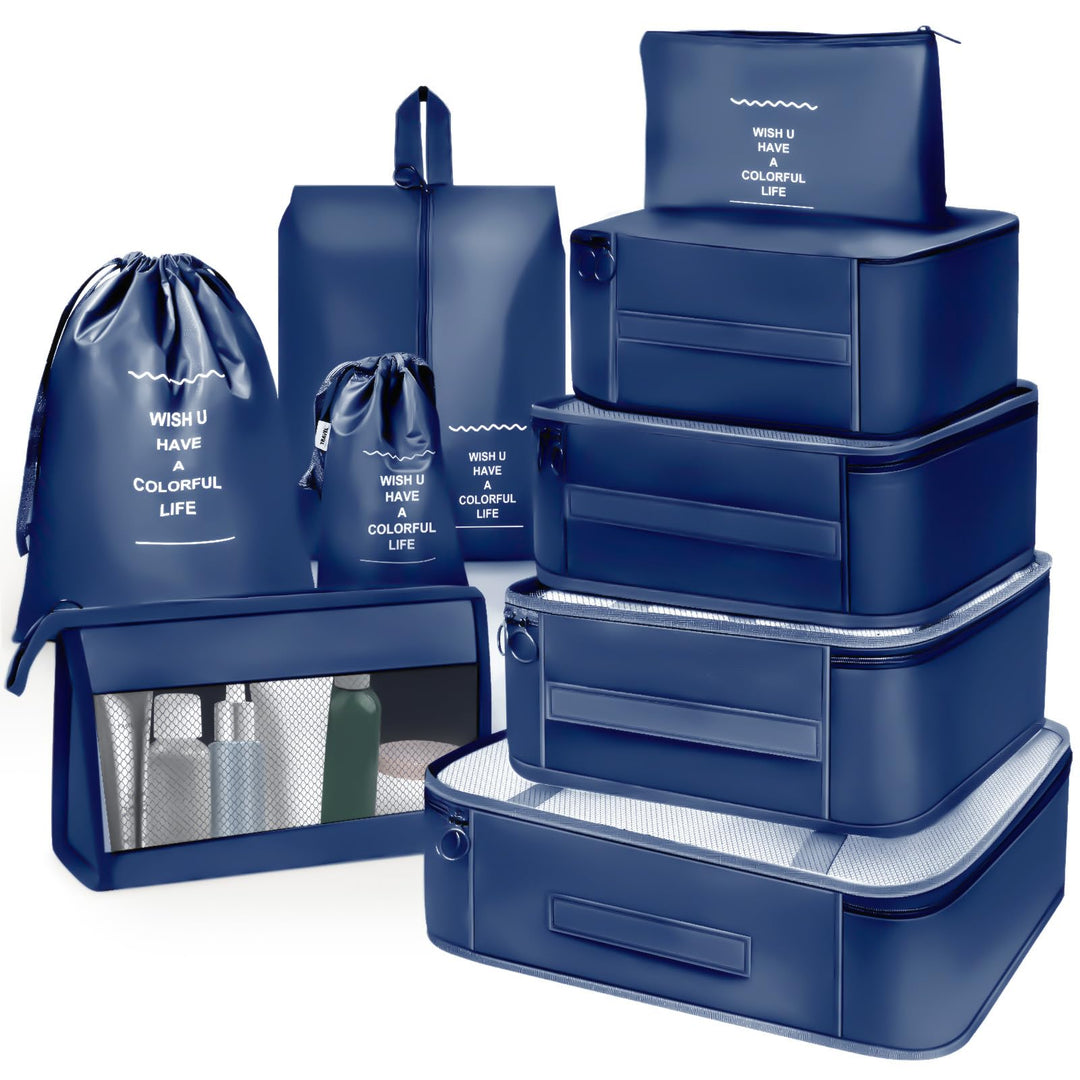Koffer Organizer Set, 9 Pcs Packing Cubes für Reise, Packtaschen für Koffer Reise Kleidertaschen, Ve