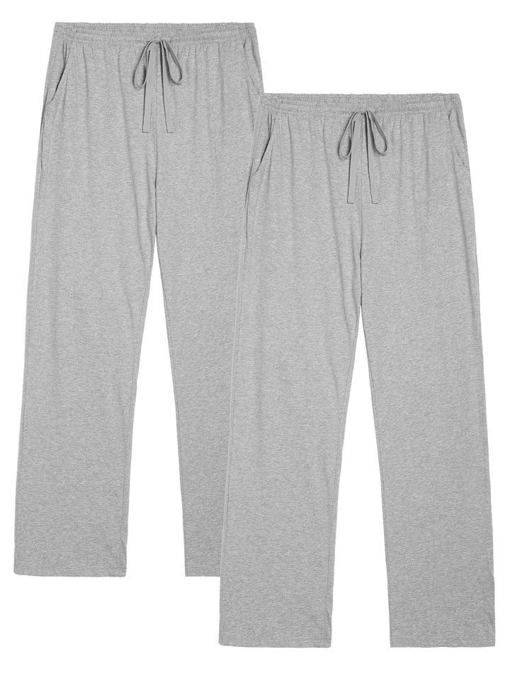 Winovia 2er-Pack Schlafanzughose Herren Lang Leichte Pyjamahose aus Baumwolle Loungewear Hosen Schla
