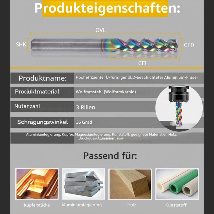 1/8" Hartmetall-quadratische Endfräser für Aluminiumkupferanwendungen, 3-Flöte, 1/8" Schneiddurchmes
