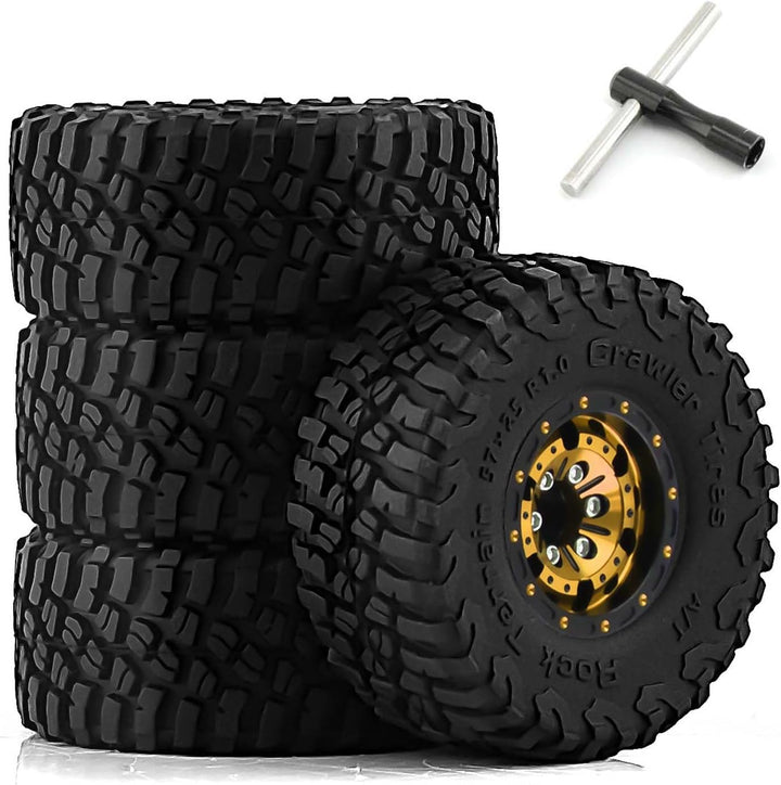 KEEDA 57mm RC Reifen und Räder, 1,0 Zoll Micro Beadlock Felge für 1/18 TRX4M 1/24 RC Crawler Car Axi