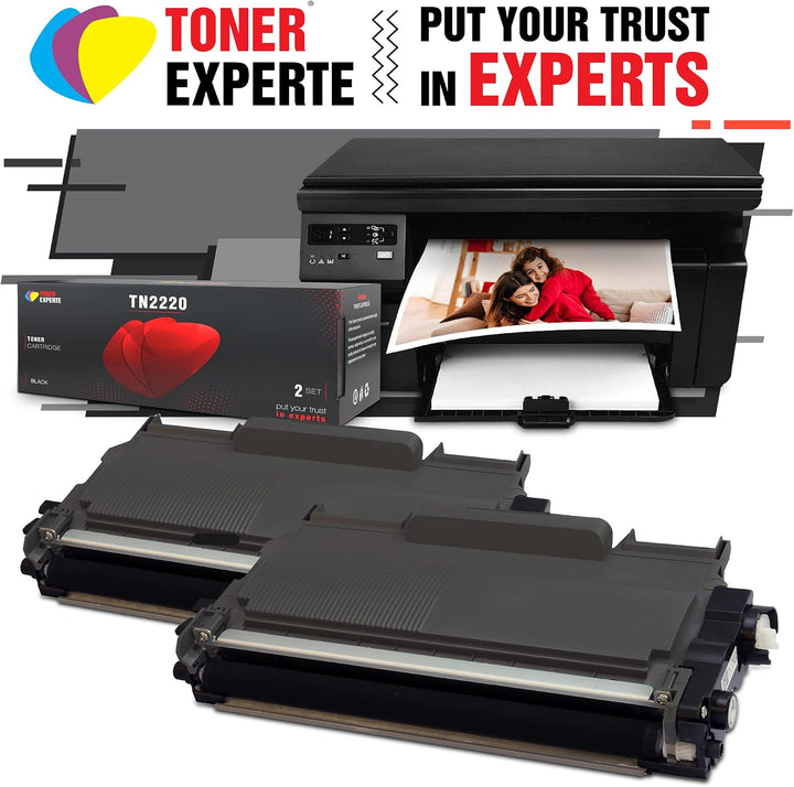 2-er Pack TONER EXPERTE® Premium Toner kompatibel zu TN2220 TN2010 für Brother DCP-7055 DCP-7060D DC