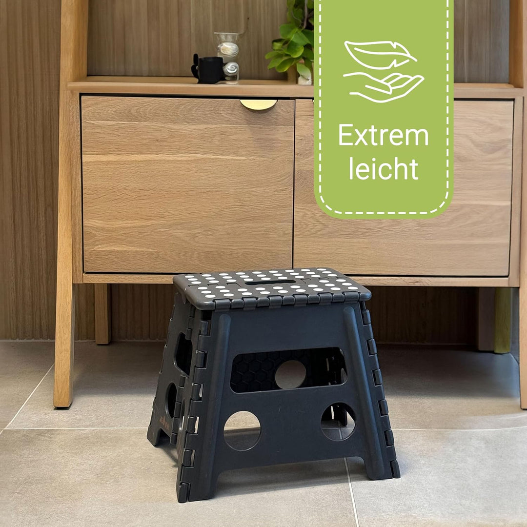 ZOLLNER Tritthocker faltbar - Klapphocker für Kinder und Erwachsene bis 120kg - Anti-Rutsch-Beschich