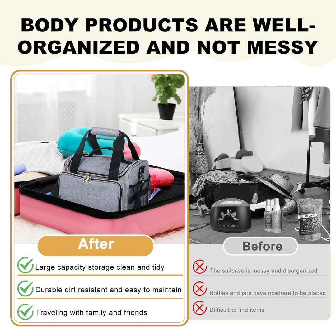 Wachsset, Tragetasche, kompatibel mit Tress Wellness, tragbarer Organizer für Wachswärmer, Wachsbohn