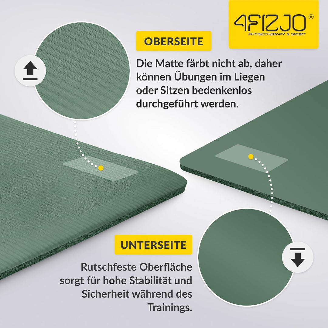Fitnessmatte mit Tragegurt, Abm. 180x60 cm, NBR-Schaumstoff, Rutschfest, Komfort, In &amp; Outdor, Pilat