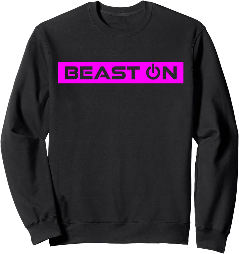 Beast ON Pink Gym Fitness Workout Gym Spruch Motivation Pink Sweatshirt