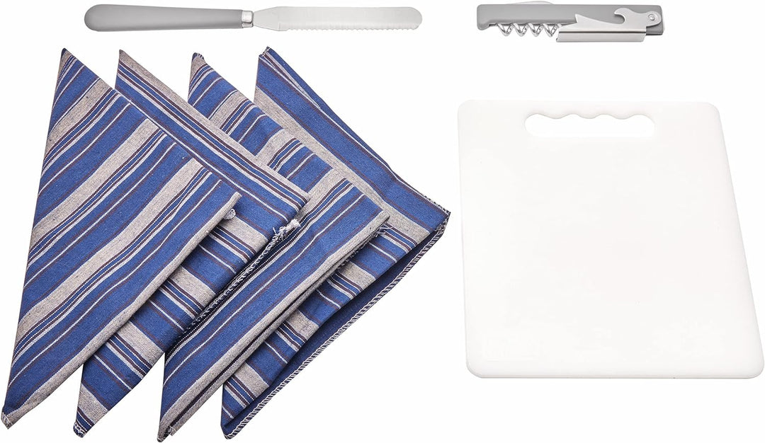 BRUBAKER Outdoor Picknick Besteckset mit Schneidebrett und Flaschenöffner für 4 Personen Camping und
