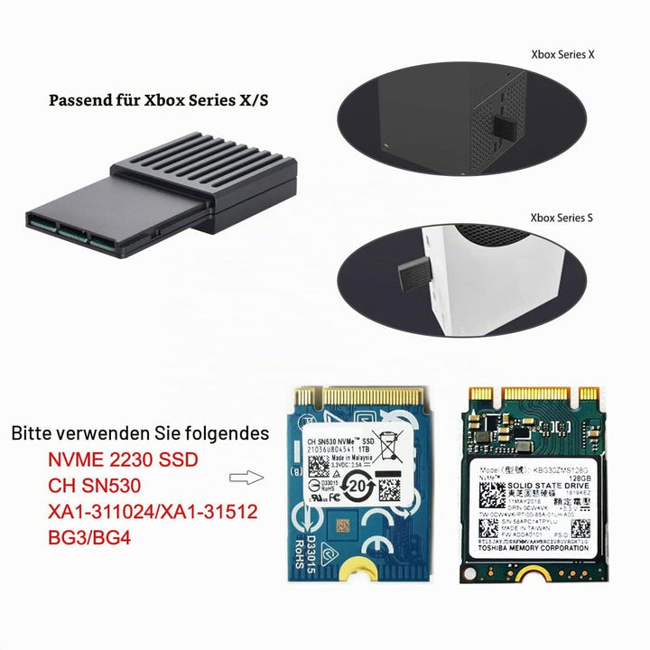cablecc CF-Express Type-B auf M.2 NVMe 2230 M-Key Adapter CFE für Xbox Serie X&amp;S CH SN530 SSD PCIe4.
