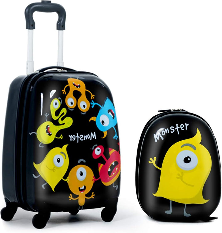 DREAMADE 2 TLG. Kinderkoffer & Rucksack, 16” +12” Kinderkofferset, Kindertrolley Kindergepäck, Handg