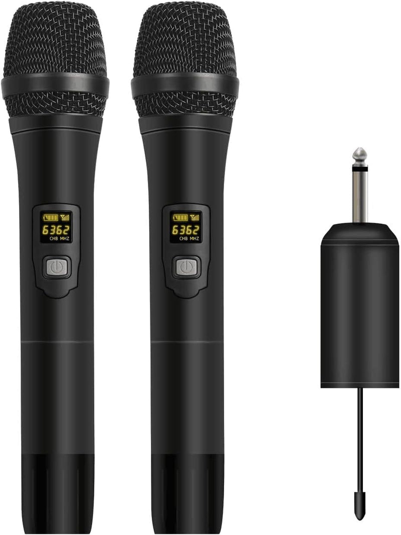 Depusheng W2 Tragbares dynamisches UHF-Mikrofon, drahtloses Mikrofonsystem für Karaoke- und Hauspart