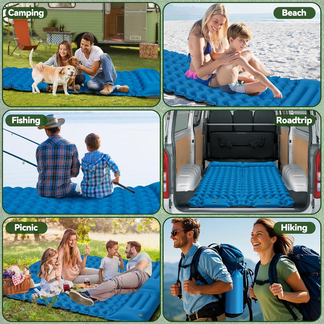 Isomatte Camping Luftmatratze Ultraleicht Camping Matratze mit Kissen Tragbar Luftzellenmatte Wasser