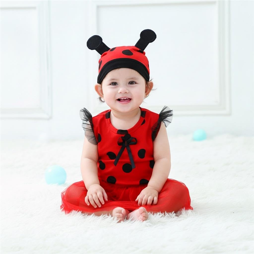 Lito Angels Gepunktetes Heldinnenmädchen Gepunktetes Heldinnenmädchen Kostüm Kleid für Baby Mädchen,