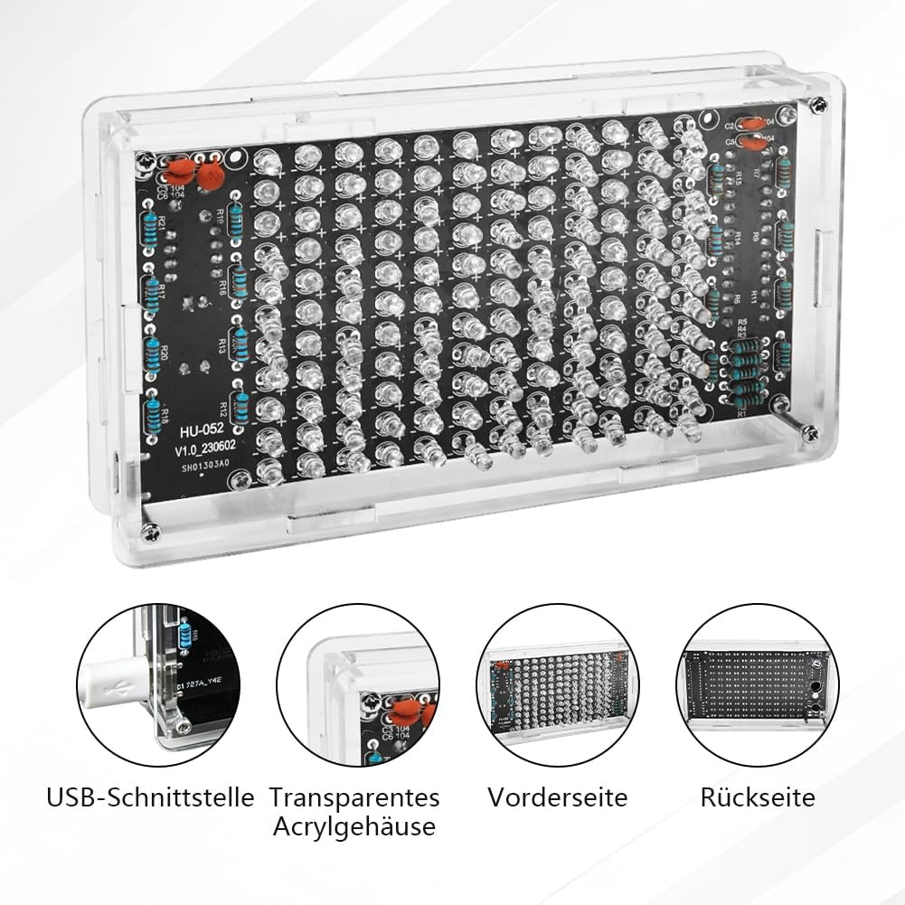 Audio Visualizer Elektronik Bausatz DIY Kit, Musikalische Spektrum Elektronik DIY Kit mit LED-Licht,