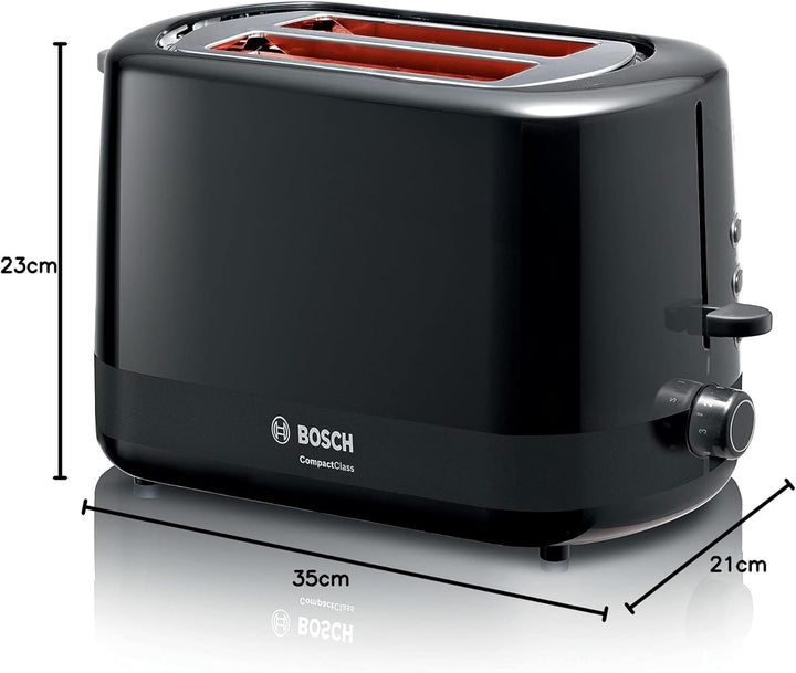 Bosch Kompakt Toaster CompactClass TAT3A113, integrierter Brötchenaufsatz, mit Abschaltautomatik, mi