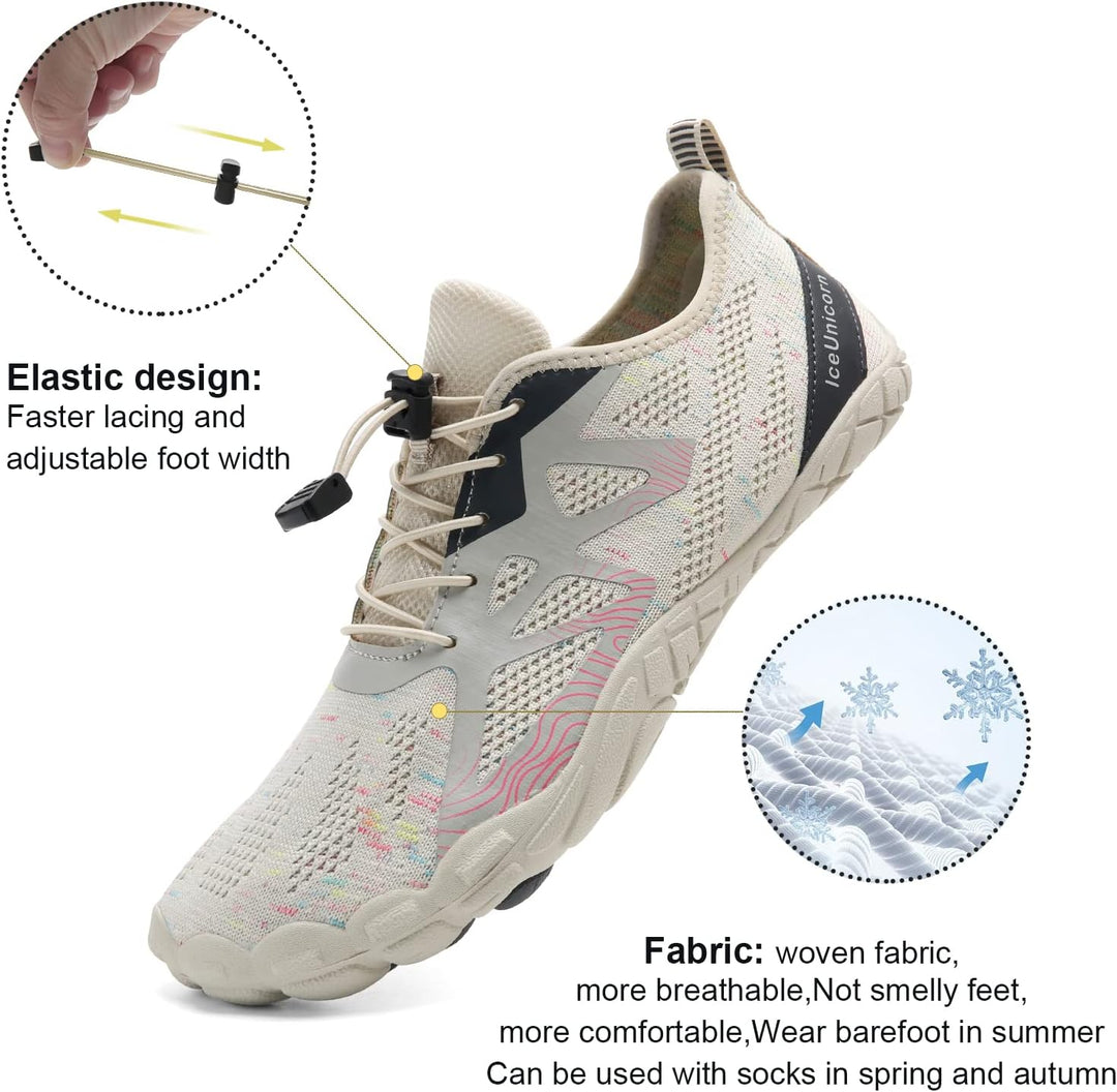 IceUnicorn Herren Damen Barfussschuhe Traillaufschuhe Fitnessschuhe Knit Minimalistische Breiter Zeh