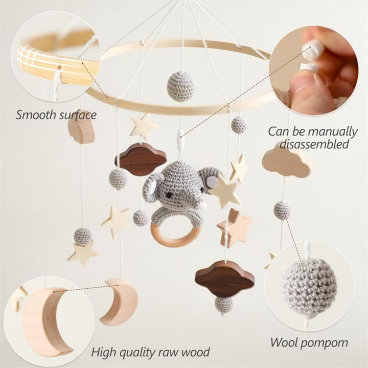 Mobile Baby Windspiele, Windspiel Rassel Babybett Mobile, Mobile Halterung Bettglocke Anhänger Babyb