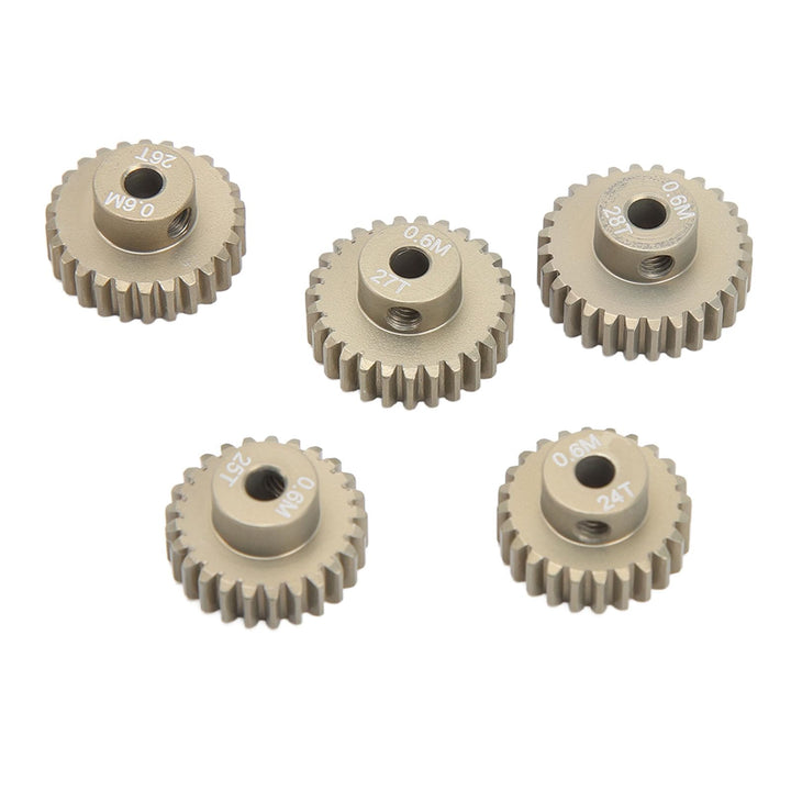 Dilwe RC Ritzelsatz, 0.6 Modul Metall Zahnradkranz 24T-28T für 1/10 Crawler - 3.175mm Bohrung Alumin