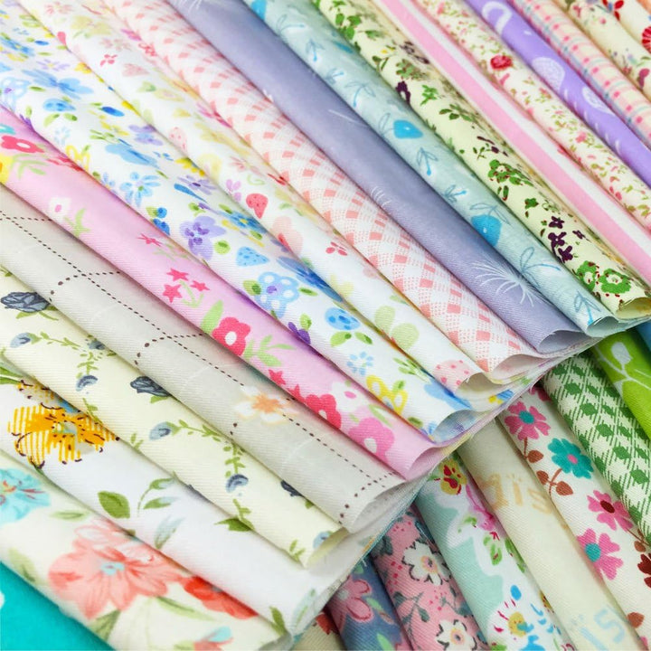 flic-flac Quiltstoff, quadratisch, 100 % Baumwolle, vorgeschnitten, zum Nähen von Blumenstoffen für