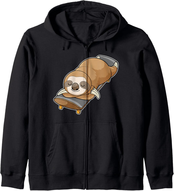 Faultier Skater Skateboard Sport Kapuzenjacke