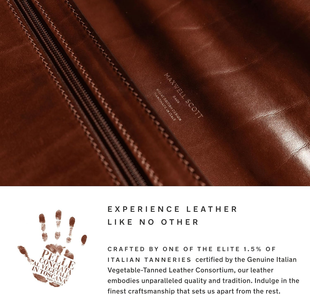 Maxwell-Scott Hochwertige Grosse Leder Reisetasche FleroL in Dunkelbraun, Dunkelbraun