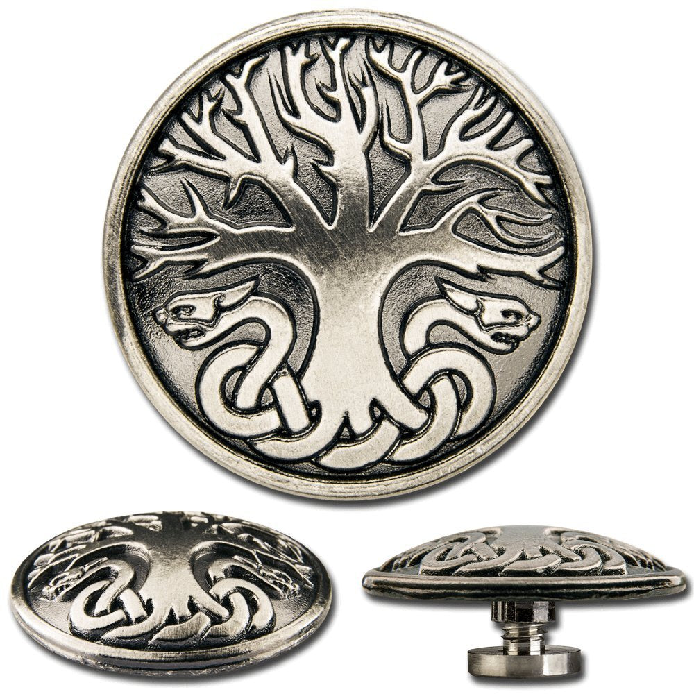 6 St. Celtic Concho Schraubzierniete, Zierniete, Schraubniete, Screwback Concho, Keltischer Lebensba