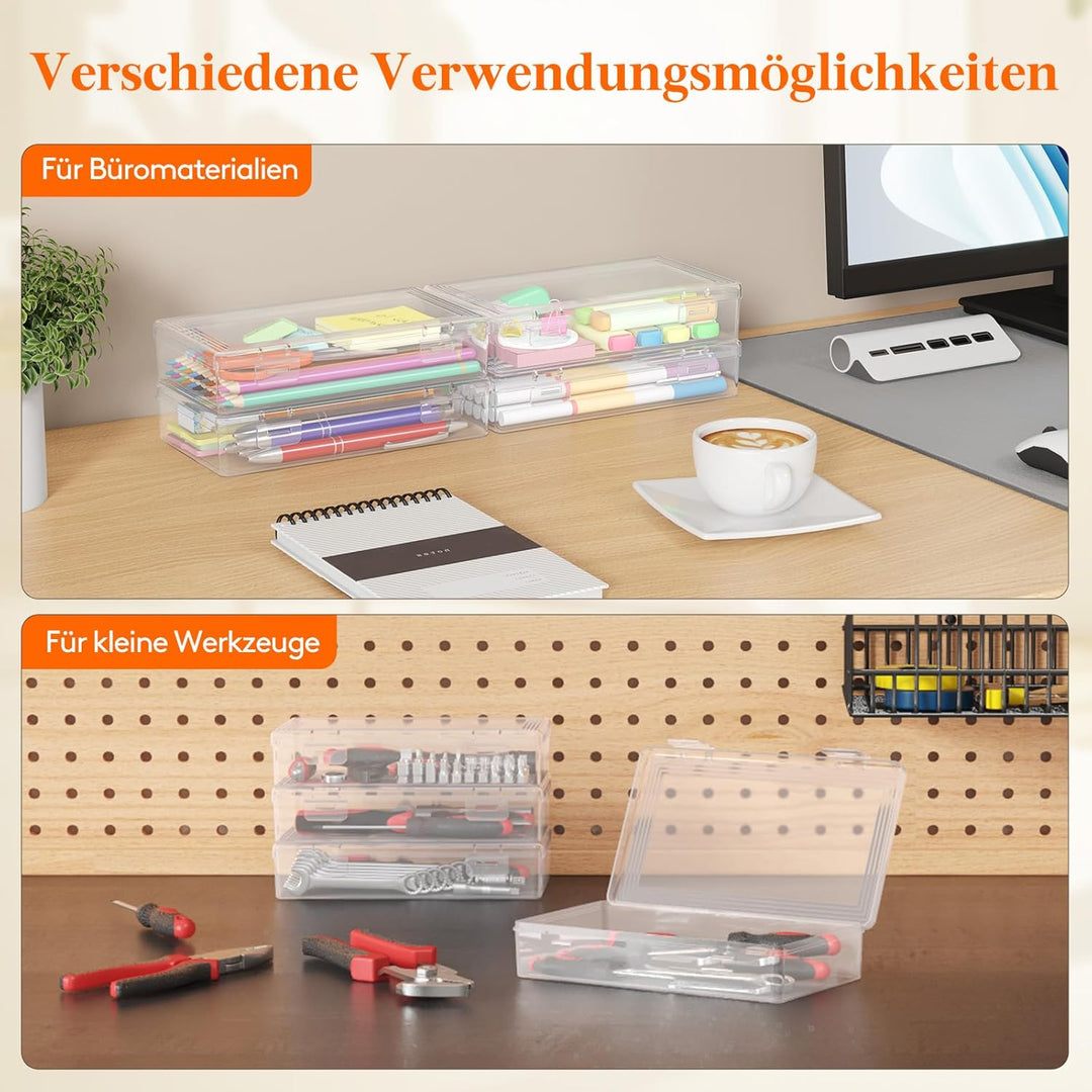 Lifewit Stiftebox mit Snap-Dicht Deckel, Hochwertiges Kunststoff Bürobedarf Organizer, Aufbewahrungs