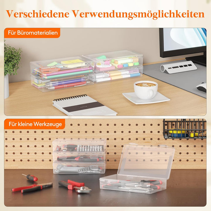 Lifewit Stiftebox mit Snap-Dicht Deckel, Hochwertiges Kunststoff Bürobedarf Organizer, Aufbewahrungs