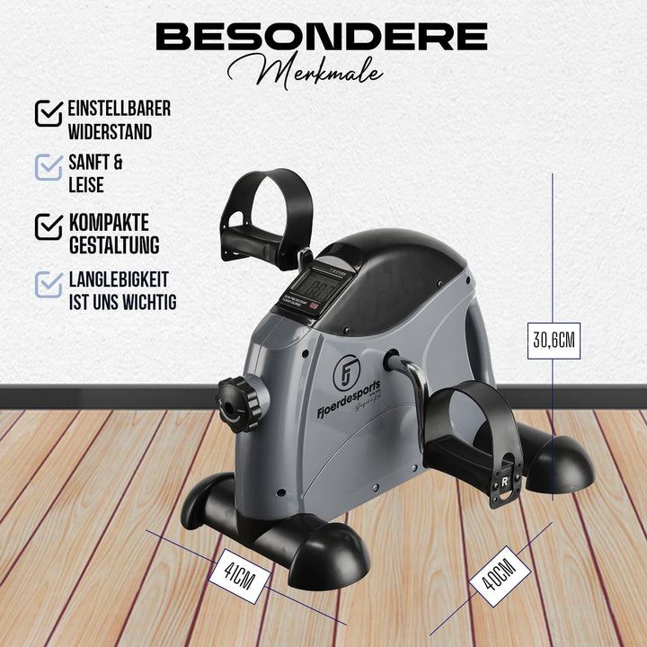 Fjoerdesports Mini-Heimtrainer, Arm- und Beintrainer, Bewegungstrainer, 2 in 1, mit Trainingsdisplay