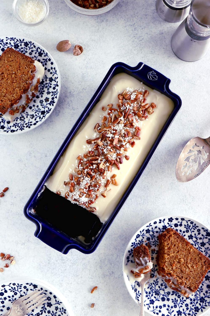 Peugeot - Appolia Kastenform - Brotbackform aus Keramik mit Griffen - Blau, 25,4 x 10,2 x 7,6 cm Tie