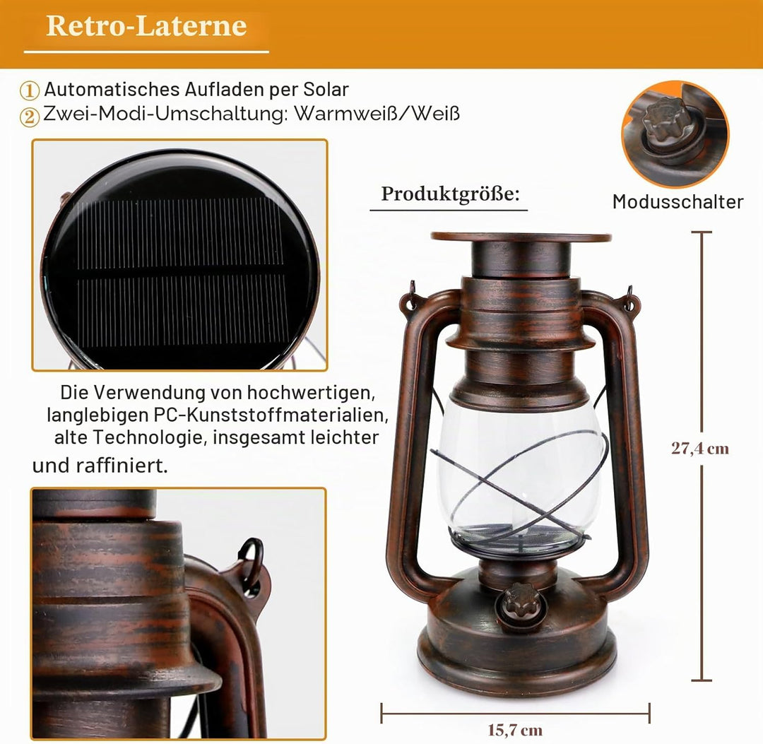 YINUO LIGHT Led Laterne,2 Stück Led Laterne Outdoor,Solar Laterne,Laterne Outdoor,Campinglampe,Garte