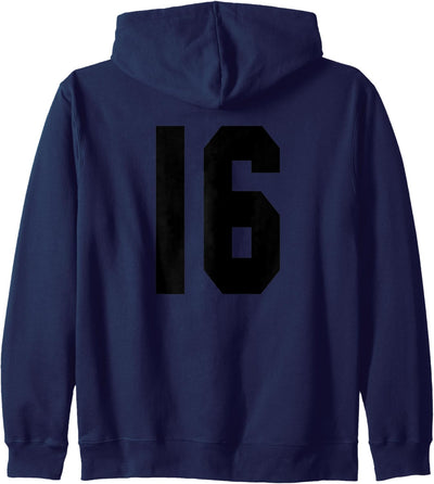 # 16 Team Sports Trikot vorne & hinten Number Player Fan Kapuzenjacke