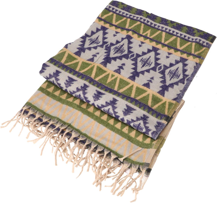 GURU SHOP Weicher Pashmina Schal/Stola, Schultertuch, Plaid, Herren/Damen, Mehrfarbig, Synthetisch,