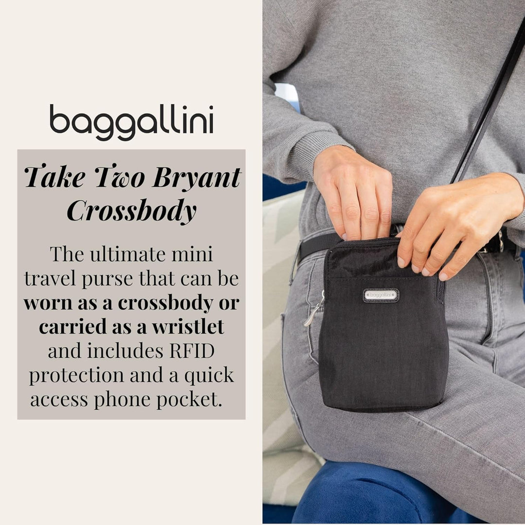 Baggallini Damen Take Two RFID Bryant Crossbody Schwarz, Schwarz