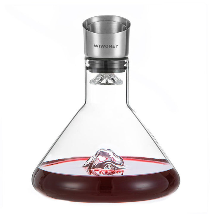 Weindekanter, Weinkaraffe mit Belüfter und Filtern, 100% Handgeblasenes Bleifreies Kristallgläser, D