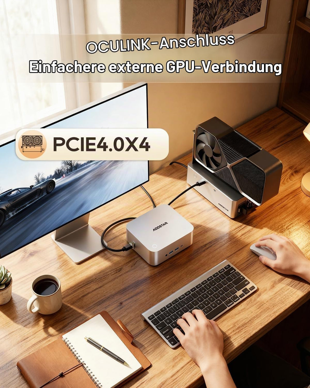 AOOSTAR MACO Mini PC Ryzen 7 H 255(bis zu 4,9GHz), 24GB DDR5 RAM 1TB M.2 SSD, Mini Desktop Computer