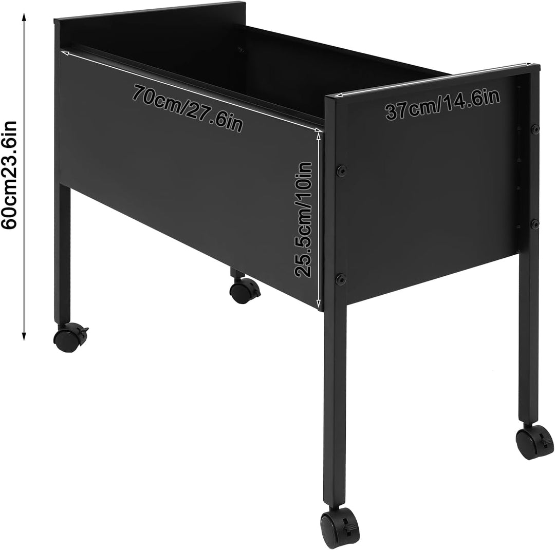 Aktenschrank Aktenordner Schwarz mit Rädern Hängemappenwagen Zum Organisieren, Sortieren und Ablegen