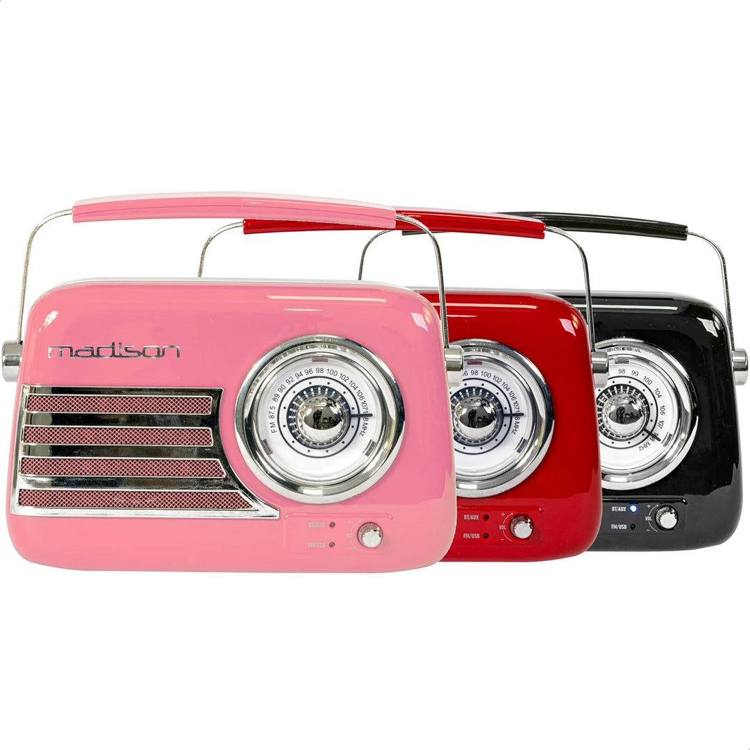 FREESOUND-VR40P - MADISON - 30W Vintage-Radio mit langer Batterielaufzeit, Bluetooth, USB und UKW -
