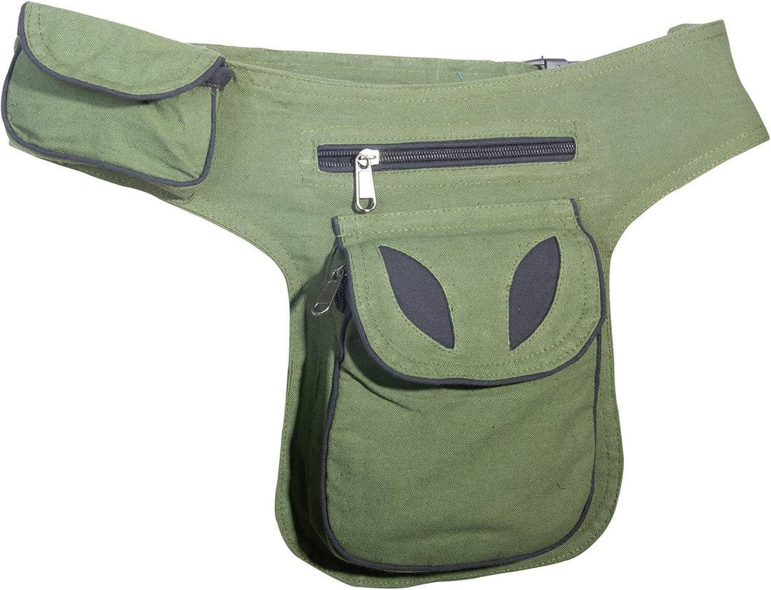 Kunst und Magie Goa Schulter-Bauchtasche Gürteltasche Hippie Psy Army Green / Schwarz, Army Green /